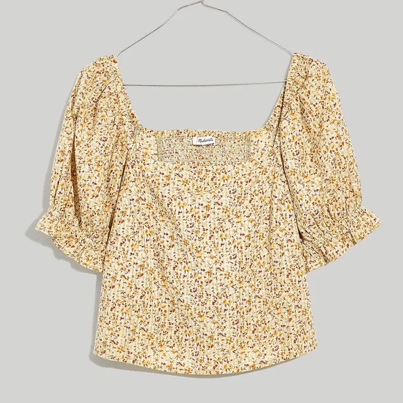 Madewell Hopewell Puff Sleeve Crop Top - Picture 1 of 3